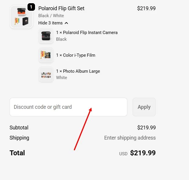 “How to apply a Polaroid promo code”
